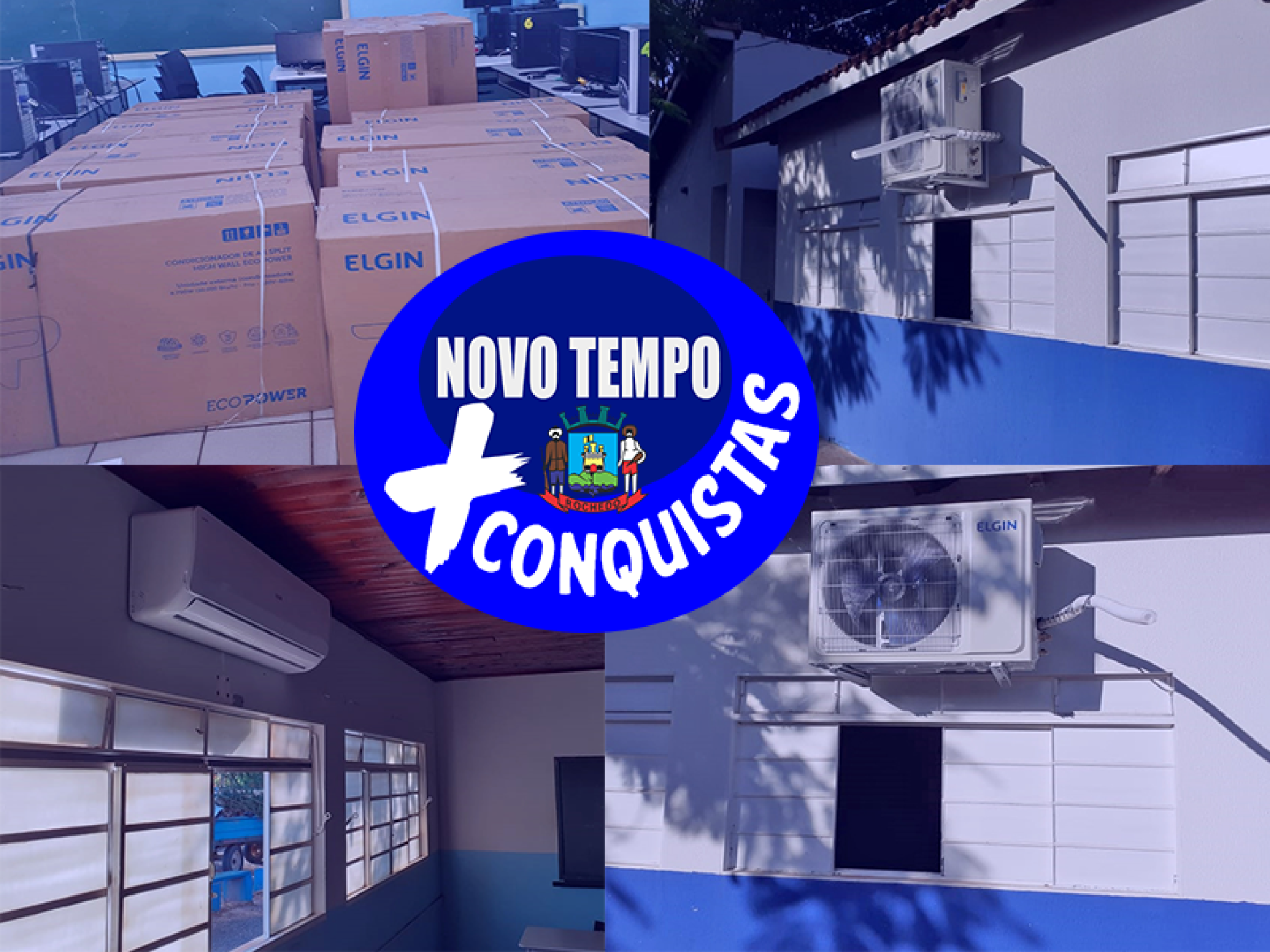 Com recursos próprios a Prefeitura Municipal adquire Ar condicionado para salas da Escola Polo